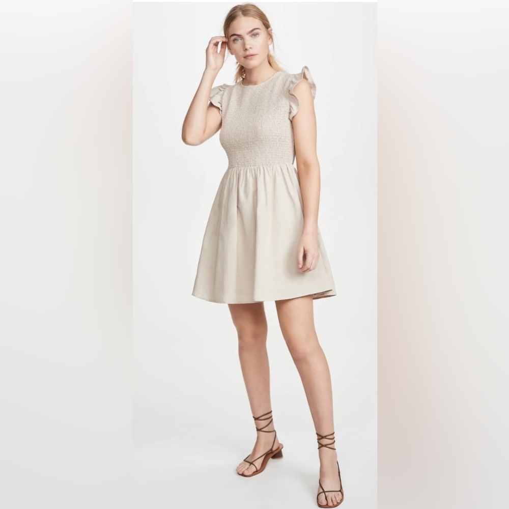 English Factory, Smocked Flutter Sleeve Dress, Size M
